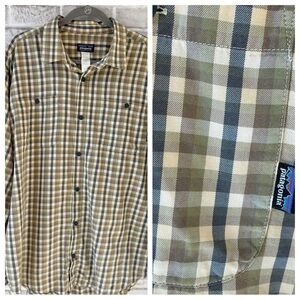 Patagonia organic cotton checkered button up shirt XL